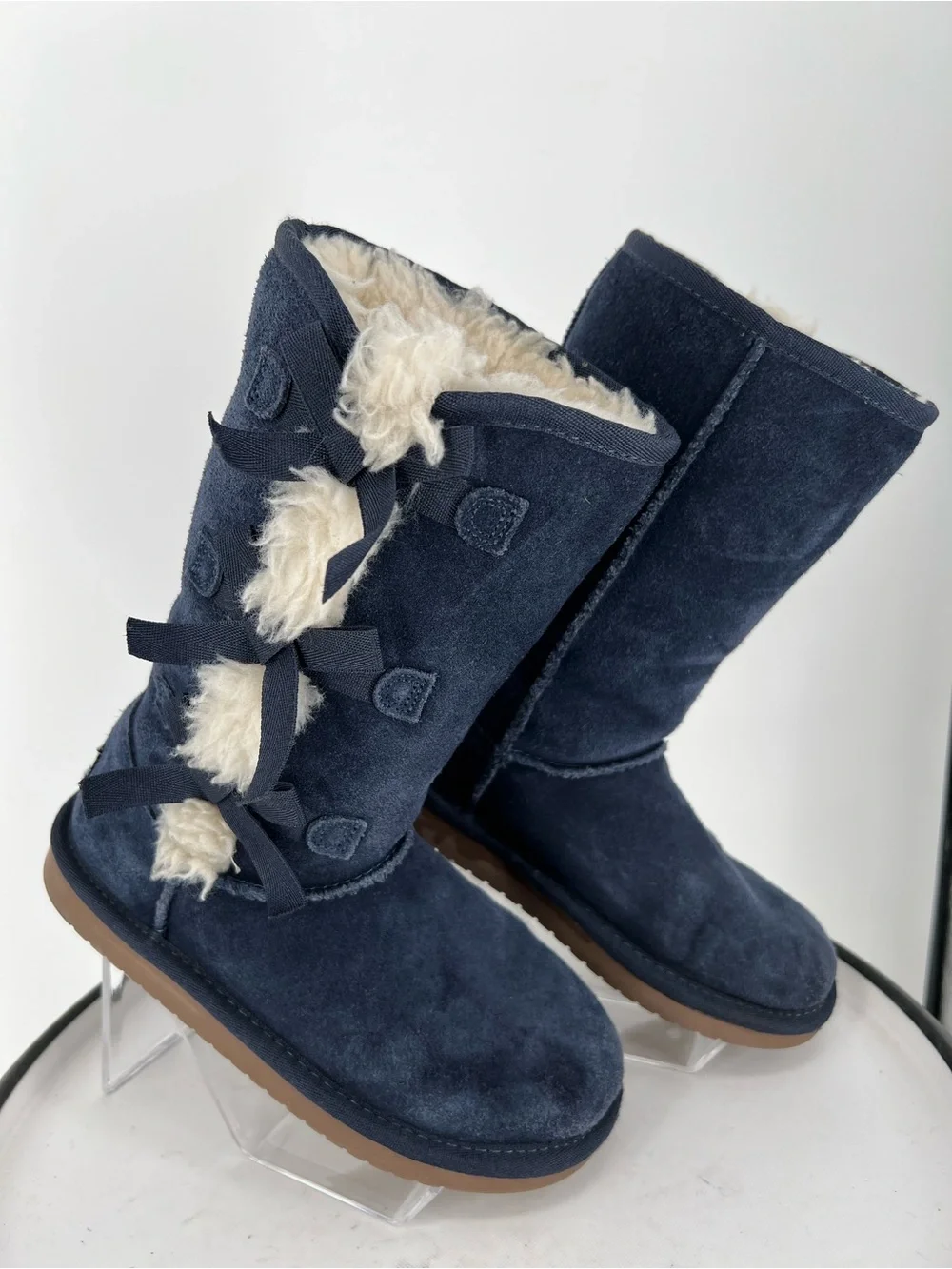 Koolaburra Kids Navy Blue Shearling-Lined Boots